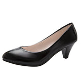 Breakj Single-Shoe Women 2025 New Pointed Light-Mouthed Four-Season Single-Shoe Fashion Coarse Heel High-Heeled Women's Shoes Large-Size Work