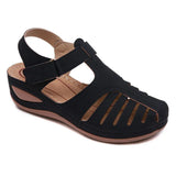 Breakj Ladies Sandals Large-Size Hollow Slopes Sandals Women Round Head Anti-Slip Women
