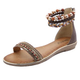 Size Low Sandals Woman Leather Suit Female Beige Summer Heels Clogs Wedge Shoes Lady 2021Big Low-heeled