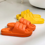 Candy Color Platform Women's Home Slippers 2022 Soft Massage Soles Non Slip Sides Woman Indoor Flat Flip Flops