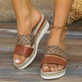 Breakj And Slippers Women's New Large Size 43 Rope Bottom Thick Bottom Fish Mouth Sandals