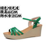 Breakj Super High Slope And 12Cm Fashion Cross With Small Size Women's Shoes One-Word Thick-Bottomed Waterproof Toe Women's