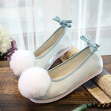 Breakj Shoes, Hanfu Shoes Ancient Style Ancient Costume Flat National Style Pure Color Lovely Girl Bright Cloth
