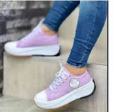 Breakj 2025 New Low-Top Single Shoes Women's Thick-Sed Canvas Shoes With Loose Cream Soles In Front Of The Large Women's