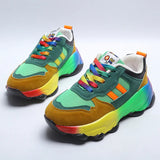Breakj Women's Shoes Casual Sports Single Shoes 2023 Autumn And Winter New Large-Size Color Thick-Bottomed Old Dad