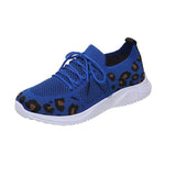 Size Women's Leisure Sports Shoes 2023 New Leopard Print Round Head Ties With Flat Soles And Comfortable Mesh Surface Women's