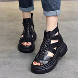 Breakj Spring And Summer 2024 Sandals Women's Platform Hollow Out Sandals Rome Sandals Open Toe High Top Women's