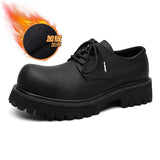 Breakj Head Derby Shoes Platform Increased Casual Leather Shoes 2023 Autumn And Winter New Daily Commuting Single Shoes