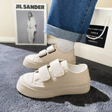 Shoes Women Spring / Summer 2024 New Rubber Sole Velcro Low Top Solid Color Fashion Small White Shoes