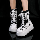 Breakj Thick Bottom Boots 2025 New Punk Locomotive Mid Boots Girl Cute Spice Girl