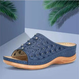 New Wish New Summer Heels With Thick Soles And Large Size Carved Leisure Sandals Are In