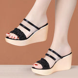 Heel Transparent Fashion Wearing Fish Mouth Sandals Women 2023 Summer Muffin Thick Soles Full-Size