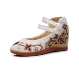 Breakj Heels Single Shoes With Embroidered Cloth Shoes Ancient Wind National Wind National Wind Spring And Autumn Women Cloth Shoes Women's