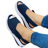 Shoes Women Platform Sandals Stretch Fabric Summer Women's Shoes Comfort Walking Ladies Sandalias Female Casual