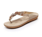 Bird Summer Female Cool Slippers Lattice Flat Bottom Double Bottom Bow String Beads Comfortable Female Clip Foot