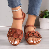 Hot Style One Foot Pedal Muller Flowers Flat Flower Hook Buckle Versatile Spring And Summer Slippers Sandals
