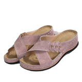 Breakj And Flat Bottom Casual Slippers Women 2025 Cross With Solid Color Large Size Shoes