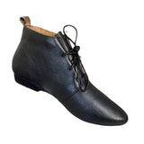 Breakj Pointed Little Short Boots Flat Boots Female Spring And Autumn Single Boots British Style Soft Leather Ankle Boots Soft Bottom Lace-Up