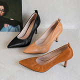 Women Pumps Real Leather 2023 Spring Sexy Thin High Heels Shoes Woman Fashion Spring Office Lady Footwear Size