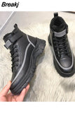 Women's Boots Fashion Warm Non-slip Short Boots Round Toe Mid-heel Winter Boots Women Shoes Platform Botas De Mujer De