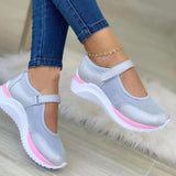 Breakj Summer Round Head Knitting Magic Thick-Soled Sandals Women Large Code Grid Roman