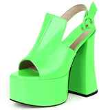 Punk Cool Open Toe Fashion Shoes Summer Chunk Sandals Women INS Stylish Platform Block Heel Back Strap