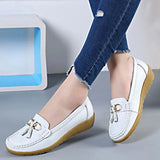 Women Shoes Loafers Female Moccasins Shoes Summer Genuine Leather Women Flats Slip On Women Loafers Flats Tassel Plus