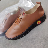 Breakj Hand-Sewn Soles Of Casual Mother Shoes Soft Soles 2023 New Flat-Soled Round-Headed Single