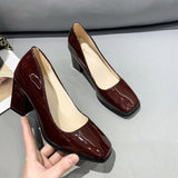 Heel Casual Women's Shoes Spring 2024 New Fashion Square Head Square Root High Heel 4243 Large Size Women's
