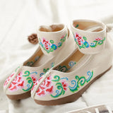 Breakj Heels Single Shoes Dance Shoes Embroidered Cloth Shoes Inside The High Slope And Spring And Autumn Women's Shoes Ethnic