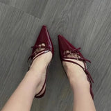 Pointy Thin Heel Belt Buckle Single Shoes 2024 New Niche Design After All The Trip Belt Bao Head Cool High