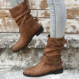 Size Women's Boots 2023 Autumn / Winter New Flat Bottom Low Heel Women's Boots Women's