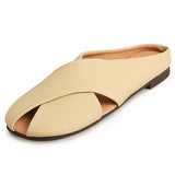 Semi-Slippers Women Wear 2024 New Korean Soft-Soled Soft-Soled French Sandals With Flat