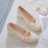 Breakj Red Fairy Temperament Mary Treasure Shoes Women 2025 Summer New Thick Heel High-Heeled Women Pure Color Bion Fashion