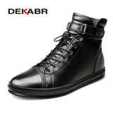 Warm Fur Winter Boots Genuine Leather Handmade Comfortable Men Winter Snow Boots Fashion Motorcycle Men Boots Size