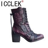 Boots Women British Style 2023 New Autumn Retro Wild Thick-soled Increased Chelsea Motorcycle Boots Women