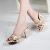 Women Sandals Rhinestone Women Shoes Sexy High Heels Shoe Ladies Sandalias Gold Silver Women Slippers Heeled Sandals