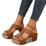 Breakj Size 43Wish New Lady Slope With Fish Mouth Thick Sole Rivet