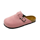 Breakj Shoes Lazy Half Slippers Men And Women Wearing Leather Cork Cool Slippers Casual