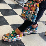 Printing Loafer Woman Snake Pattern Vulcanized Women's Casual Sneakers Female Slip On Flat Platform Ladies Walking