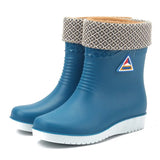 Rain Boots Women Anti-Skid Rainy Walking Shoes Ladies Rubber Ankle Bootie Fashion Wading Shoes for