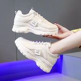 Dad Shoes Women's New Spring 2025 Small White Shoes Women's Loose Cream Soles Sneakers Female Version Of Student Thick-Soled Women's