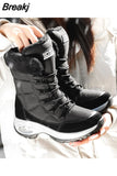 Women Boots Winter Keep Warm Quality Mid-Calf Snow Boots Ladies Lace-up Comfortable Waterproof Booties Chaussures