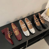Breakj Temperament With Coarse Heel Single Shoes Summer New French Style Elegant Increase Thin Mary Treasure
