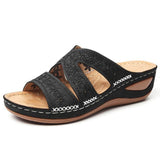 Breakj Cool Slippers Women's Slope And Fish Mouth Thick-Soled Large Shoes Multi-Color Embroidery Cool Drag Woman New