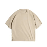 Air Cotton Men's T-shirts Summer Loose Stitching Non-iron Brethable Short-sleeved Tee Trendy Gray