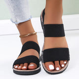 Flat-Bottomed Fairy Sandals Women 2025 New Round Head Out-And-O-Word Flat Beach Cool Slippers