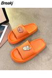 Platform Open Toe Summer Soft Thick Bottom Non-Slip House Slipper Female Lovely Flats Ladies Shoes Women Home