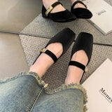 Breakj Single Shoes Women's 2025 Soft-Soled Mary Jane Women's Shoes New Retro French Spring And Autumn Square Head With A Light