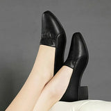 Shoes Women Heels Leather Black Lady Work Professional Shoes New Luxury Designer Platform Heels, Zapatos De